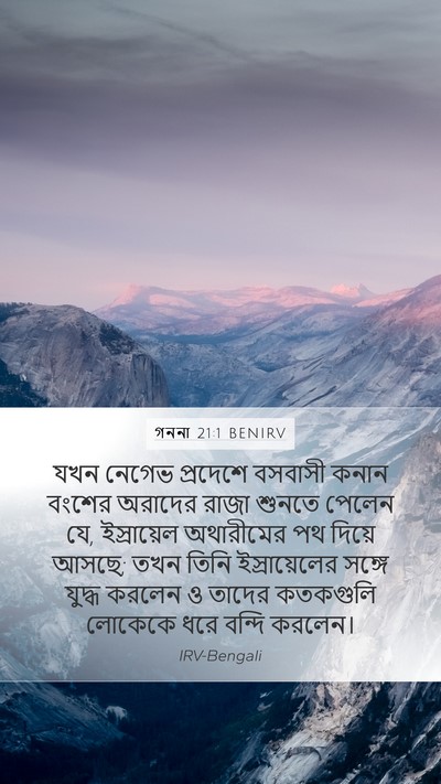 গননা 21:1 BENIRV Mobile Phone Wallpaper - যখন নেগেভ প্রদেশে - Mobile Bible Verse Wallpaper
