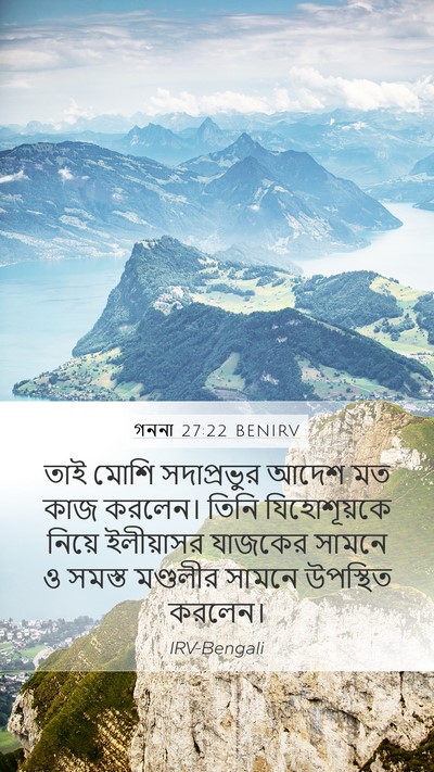 গননা 27:22 BENIRV Mobile Phone Wallpaper - তাই মোশি - Mobile Bible Verse Wallpaper