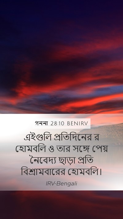 গননা 28:10 BENIRV Mobile Phone Wallpaper - এইগুলি প্রতিদিনের - Mobile Bible Verse Wallpaper