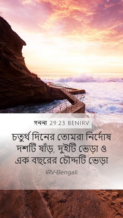 গননা 29:23 BENIRV Mobile Phone Wallpaper - চতুর্থ দিনের - Mobile Bible Verse Wallpaper