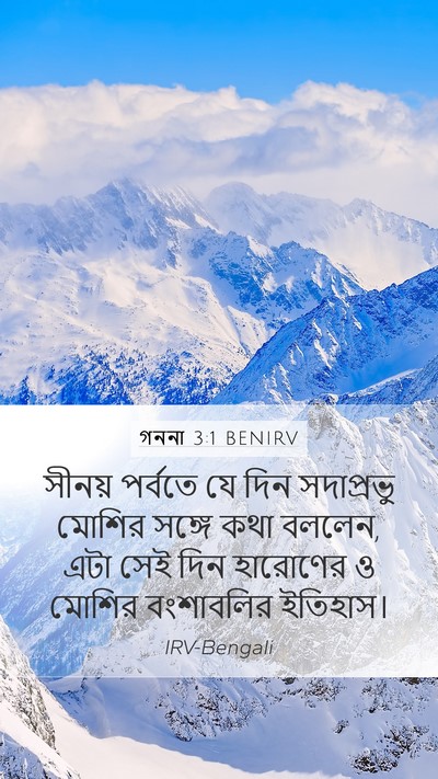 গননা 3:1 BENIRV Mobile Phone Wallpaper - সীনয় পর্বতে যে - Mobile Bible Verse Wallpaper