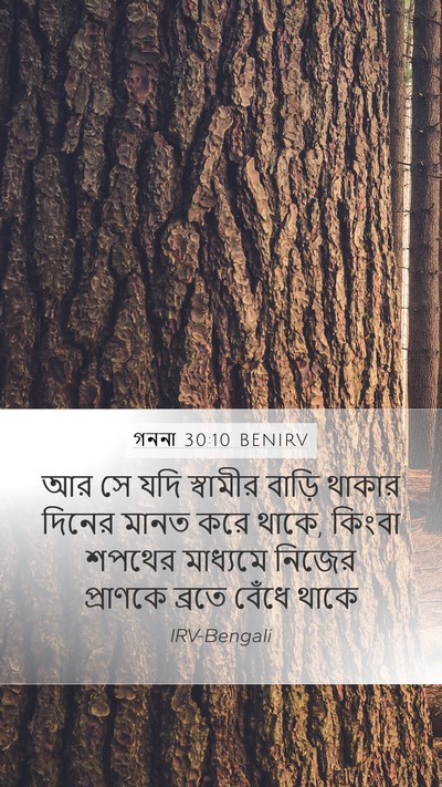 গননা 30:10 BENIRV Mobile Phone Wallpaper - আর সে যদি স্বামীর - Mobile Bible Verse Wallpaper