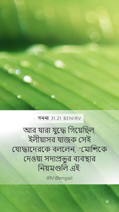 গননা 31:21 BENIRV Mobile Phone Wallpaper - আর যারা যুদ্ধে - Mobile Bible Verse Wallpaper