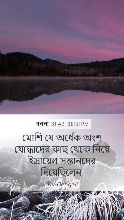 গননা 31:42 BENIRV Mobile Phone Wallpaper - মোশি যে অর্ধেক অংশ - Mobile Bible Verse Wallpaper