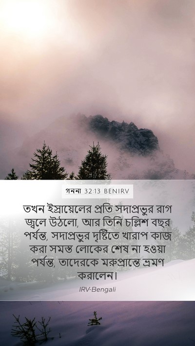 গননা 32:13 BENIRV Mobile Phone Wallpaper - তখন ইস্রায়েলের - Mobile Bible Verse Wallpaper