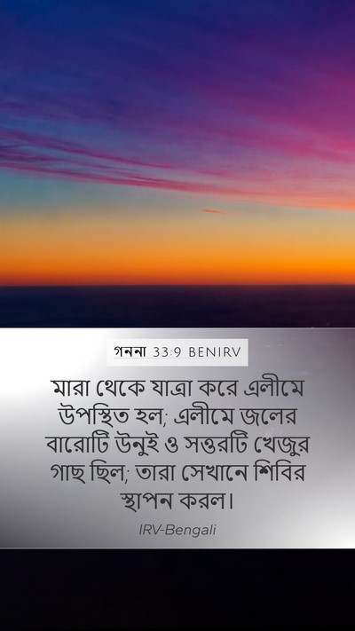 গননা 33:9 BENIRV Mobile Phone Wallpaper - মারা থেকে যাত্রা - Mobile Bible Verse Wallpaper