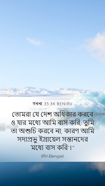 গননা 35:34 BENIRV Mobile Phone Wallpaper - তোমরা যে দেশ - Mobile Bible Verse Wallpaper