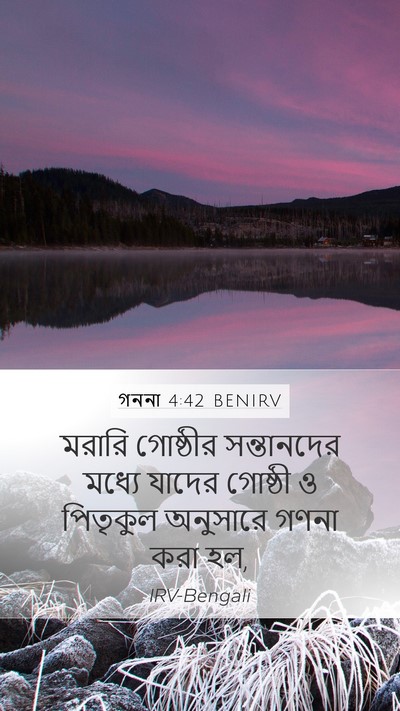 গননা 4:42 BENIRV Mobile Phone Wallpaper - মরারি গোষ্ঠীর - Mobile Bible Verse Wallpaper