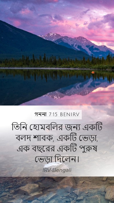 গননা 7:15 BENIRV Mobile Phone Wallpaper - তিনি হোমবলির জন্য - Mobile Bible Verse Wallpaper
