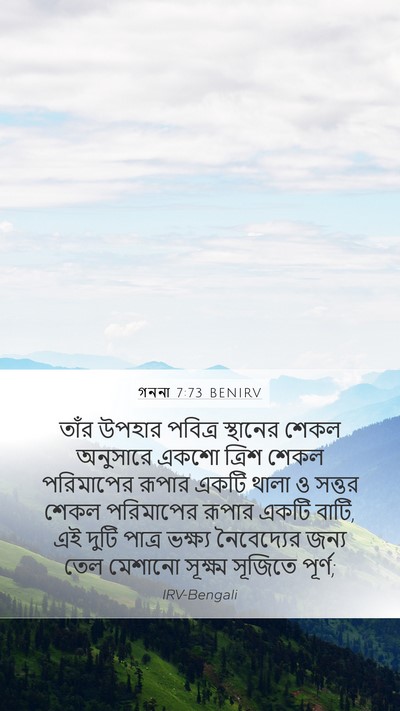 গননা 7:73 BENIRV Mobile Phone Wallpaper - তাঁর উপহার পবিত্র - Mobile Bible Verse Wallpaper