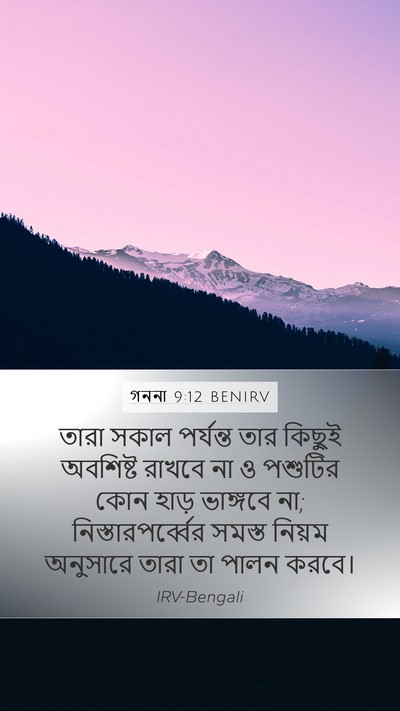 গননা 9:12 BENIRV Mobile Phone Wallpaper - তারা সকাল পর্যন্ত - Mobile Bible Verse Wallpaper