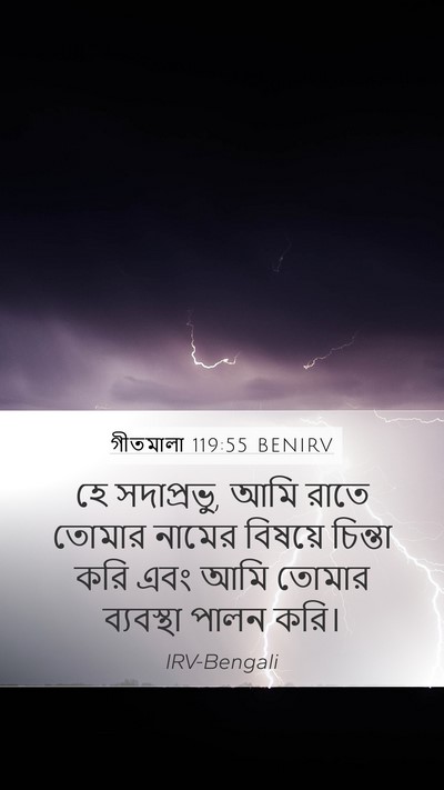 গীতমালা 119:55 BENIRV Bible Verse Image