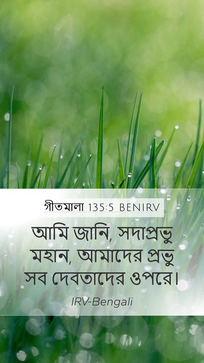 গীতমালা 135:5 BENIRV Mobile Phone Wallpaper - আমি জানি, - Mobile Bible Verse Wallpaper