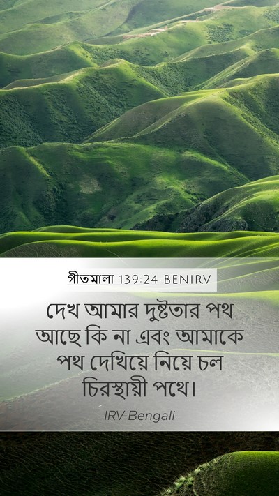 গীতমালা 139:24 BENIRV Mobile Phone Wallpaper - দেখ আমার দুষ্টতার - Mobile Bible Verse Wallpaper