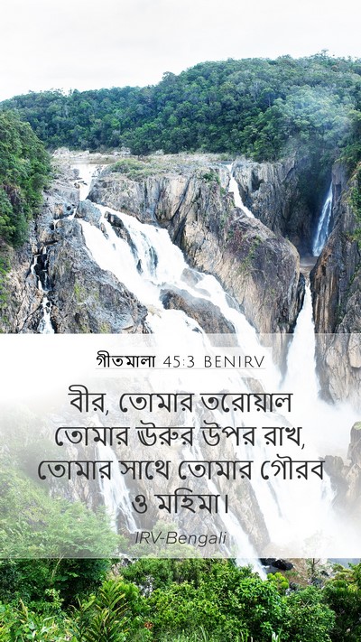 গীতমালা 45:3 BENIRV Mobile Phone Wallpaper - বীর, তোমার তরোয়াল - Mobile Bible Verse Wallpaper