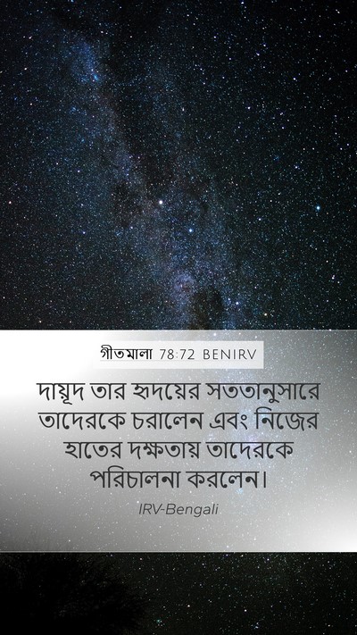 গীতমালা 78:72 BENIRV Mobile Phone Wallpaper - দায়ূদ তার - Mobile Bible Verse Wallpaper