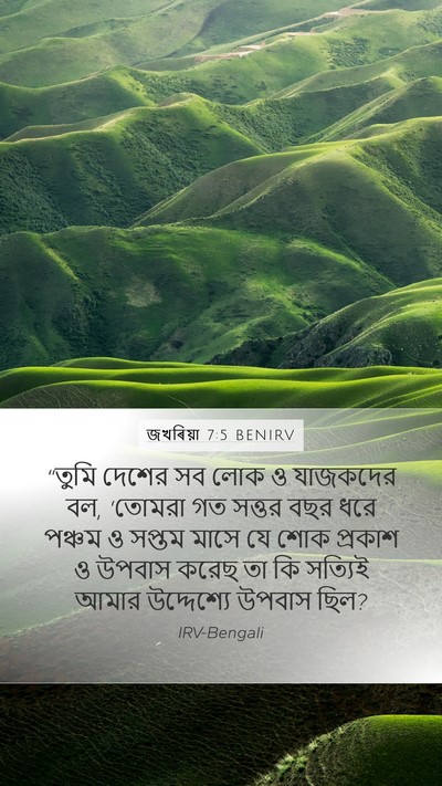 জখৰিয়া 7:5 BENIRV Bible Verse Image