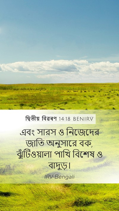 দ্বিতীয় বিৱৰণ 14:18 BENIRV Mobile Phone Wallpaper - এবং সারস ও নিজেদের - Mobile Bible Verse Wallpaper