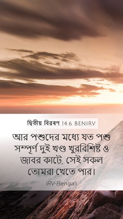 দ্বিতীয় বিৱৰণ 14:6 BENIRV Mobile Phone Wallpaper - আর পশুদের মধ্যে যত - Mobile Bible Verse Wallpaper