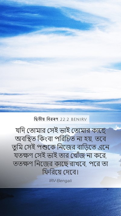 দ্বিতীয় বিৱৰণ 22:2 BENIRV Mobile Phone Wallpaper - যদি তোমার সেই ভাই - Mobile Bible Verse Wallpaper