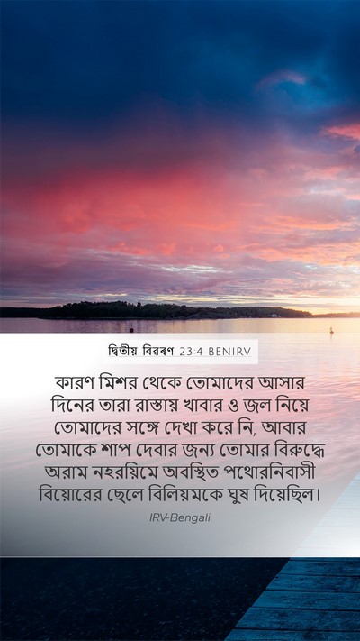 দ্বিতীয় বিৱৰণ 23:4 BENIRV Bible Verse Image
