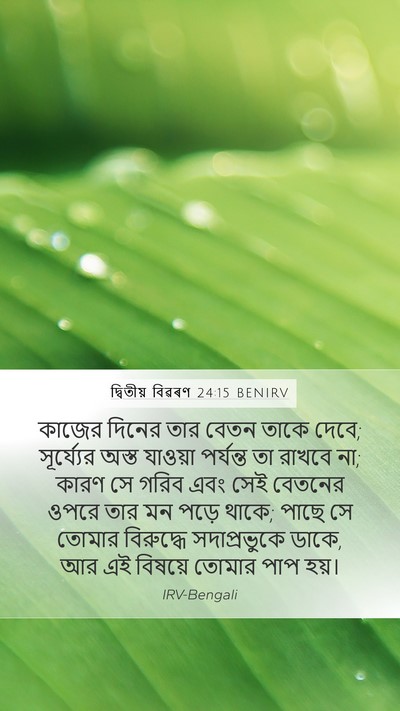 দ্বিতীয় বিৱৰণ 24:15 BENIRV Bible Verse Image