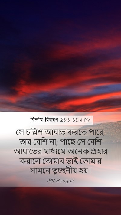 দ্বিতীয় বিৱৰণ 25:3 BENIRV Mobile Phone Wallpaper - সে চল্লিশ আঘাত - Mobile Bible Verse Wallpaper