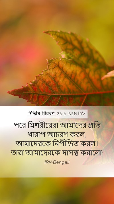 দ্বিতীয় বিৱৰণ 26:6 BENIRV Mobile Phone Wallpaper - পরে মিশরীয়েরা - Mobile Bible Verse Wallpaper