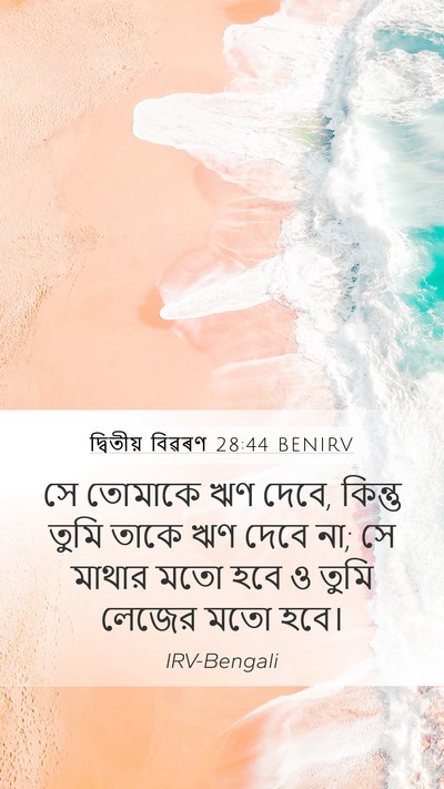 দ্বিতীয় বিৱৰণ 28:44 BENIRV Bible Verse Image