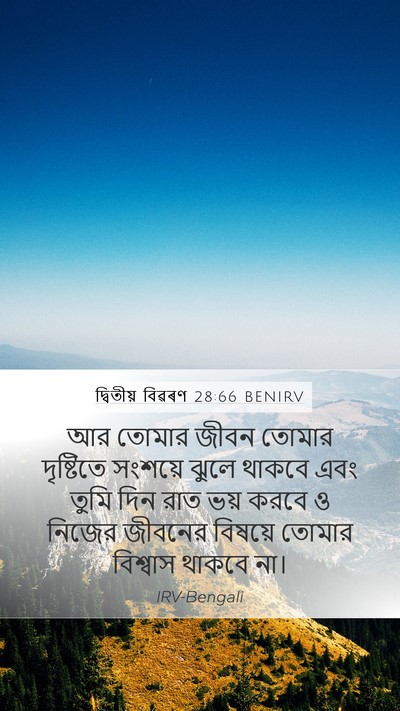 দ্বিতীয় বিৱৰণ 28:66 BENIRV Bible Verse Image