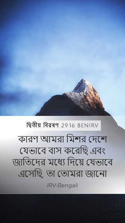 দ্বিতীয় বিৱৰণ 29:16 BENIRV Bible Verse Image