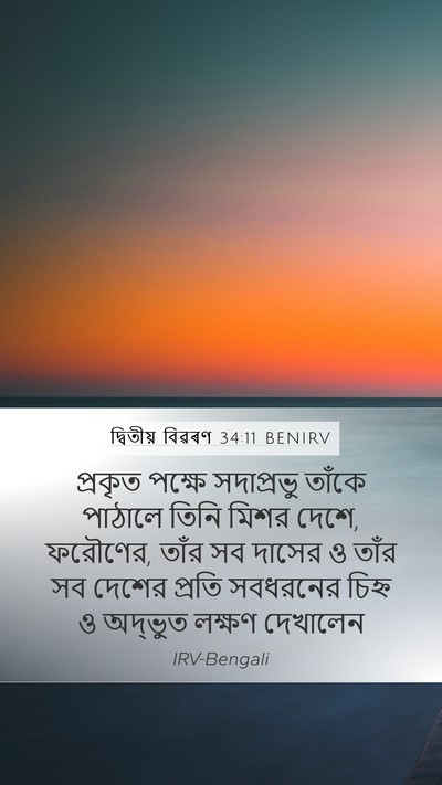দ্বিতীয় বিৱৰণ 34:11 BENIRV Bible Verse Image