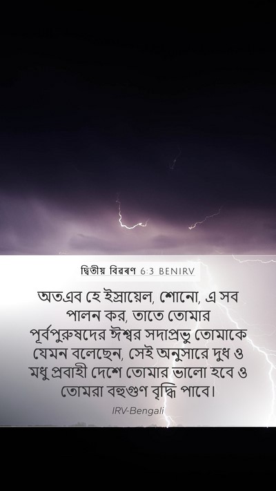 দ্বিতীয় বিৱৰণ 6:3 BENIRV Bible Verse Image