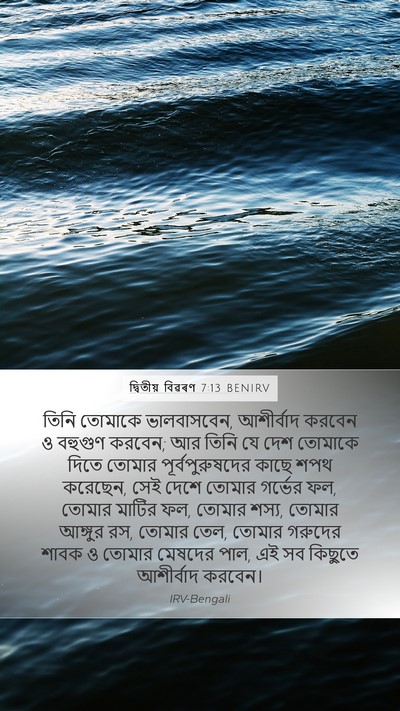 দ্বিতীয় বিৱৰণ 7:13 BENIRV Bible Verse Image