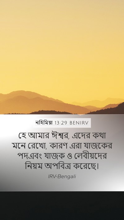 নহিমিয়া 13:29 BENIRV Bible Verse Image