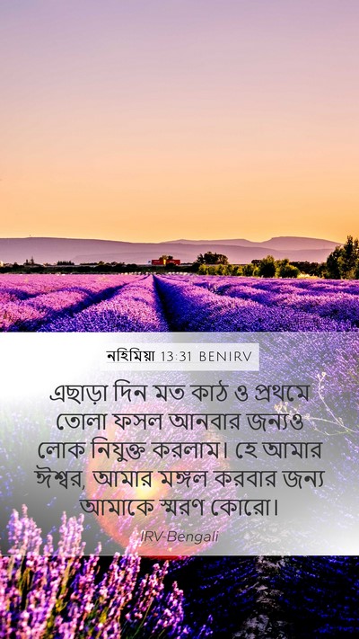 নহিমিয়া 13:31 BENIRV Mobile Phone Wallpaper - এছাড়া দিন মত কাঠ ও - Mobile Bible Verse Wallpaper