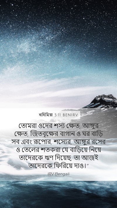 নহিমিয়া 5:11 BENIRV Mobile Phone Wallpaper - তোমরা ওদের শস্য - Mobile Bible Verse Wallpaper