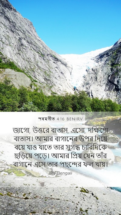পৰমগীত 4:16 BENIRV Mobile Phone Wallpaper - জাগো, উত্তরে বাতাস, - Mobile Bible Verse Wallpaper