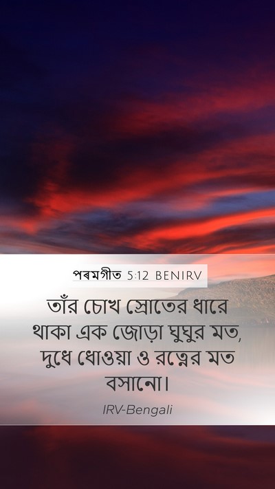 পৰমগীত 5:12 BENIRV Mobile Phone Wallpaper - তাঁর চোখ স্রোতের - Mobile Bible Verse Wallpaper