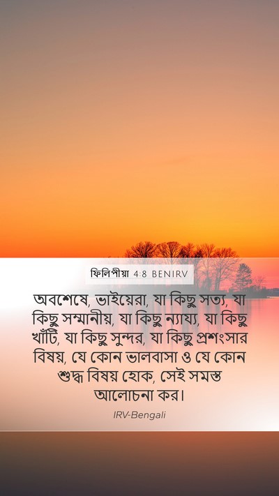 ফিলিপীয়া 4:8 BENIRV Bible Verse Image