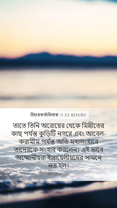 বিচাৰকর্তাবিলাক 11:33 BENIRV Bible Verse Image