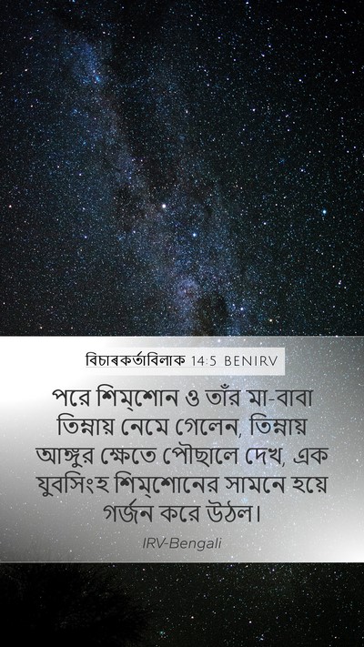 বিচাৰকর্তাবিলাক 14:5 BENIRV Bible Verse Image