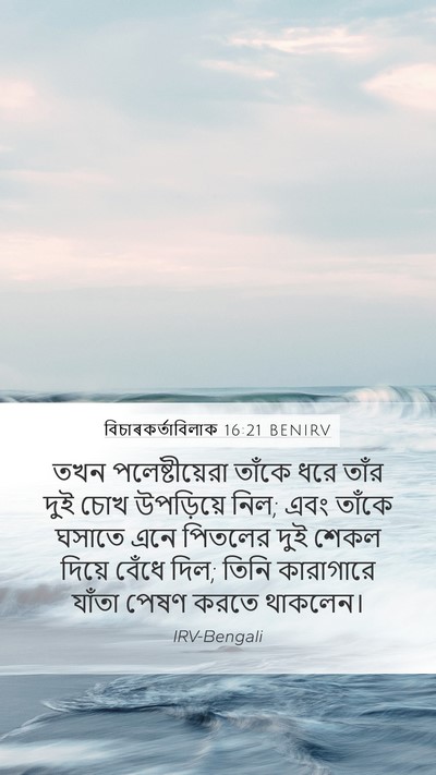বিচাৰকর্তাবিলাক 16:21 BENIRV Bible Verse Image