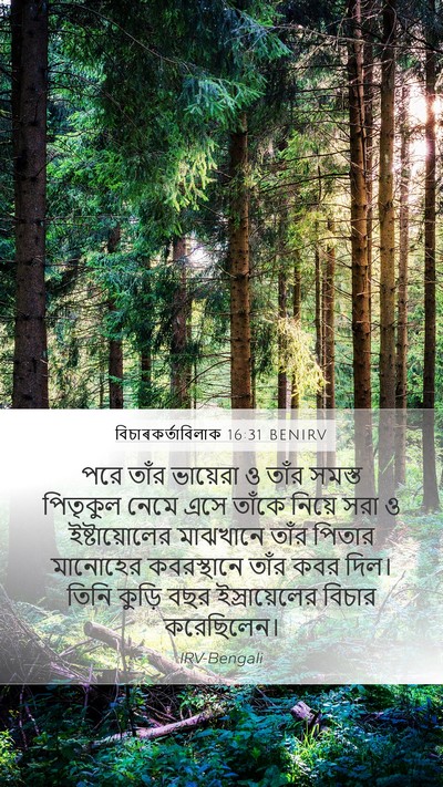 বিচাৰকর্তাবিলাক 16:31 BENIRV Bible Verse Image