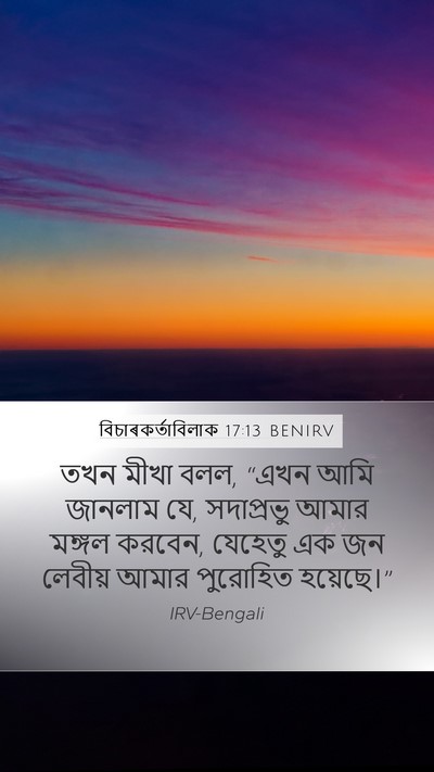 বিচাৰকর্তাবিলাক 17:13 BENIRV Mobile Phone Wallpaper - তখন মীখা বলল, “এখন - Mobile Bible Verse Wallpaper