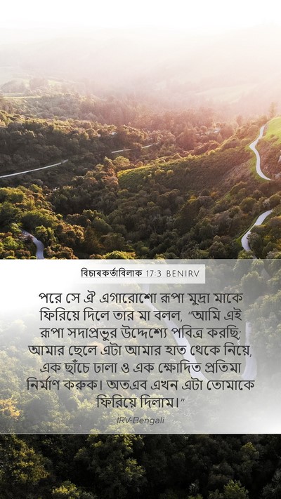 বিচাৰকর্তাবিলাক 17:3 BENIRV Bible Verse Image