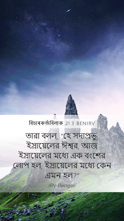 বিচাৰকর্তাবিলাক 21:3 BENIRV Mobile Phone Wallpaper - তারা বলল, “হে - Mobile Bible Verse Wallpaper