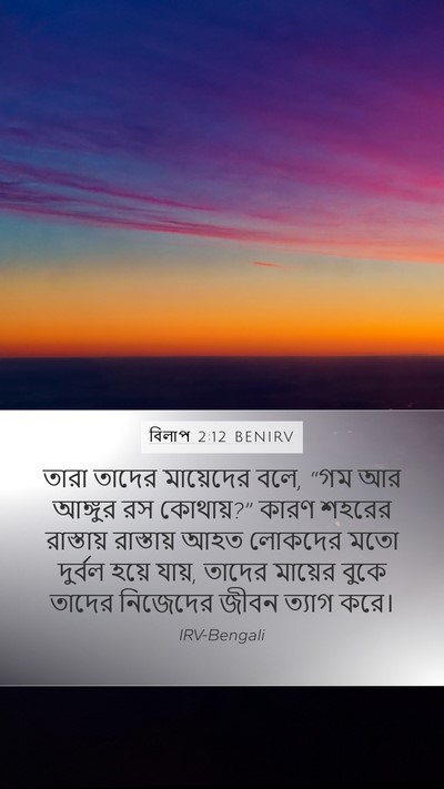 বিলাপ 2:12 BENIRV Bible Verse Image