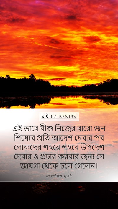 মথি 11:1 BENIRV Mobile Phone Wallpaper - এই ভাবে যীশু নিজের - Mobile Bible Verse Wallpaper