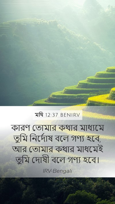 মথি 12:37 BENIRV Bible Verse Image